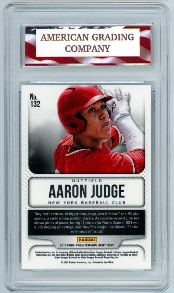 2013 Prizm #132 Aaron Judge Rookie Card AGC 9 Mint New York Yankees - Image 2 of 2