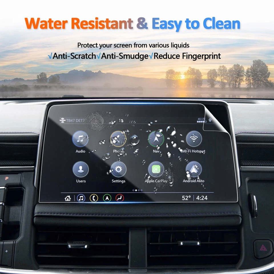 Protector de pantalla táctil para automóvil RUIYA 2 PIEZAS película para mascotas 10,2 pulgadas para GMC Yukon 2021-2024 Foto 3 de 4