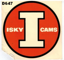 Isky Cams Orange Logo Water Slide Decal Decal From The 60's  5" x 5"