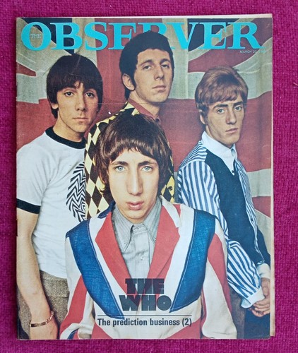 THE WHO Keith Moon Pete Townsend Colin Jones Pete Blake Observer magazine 1966