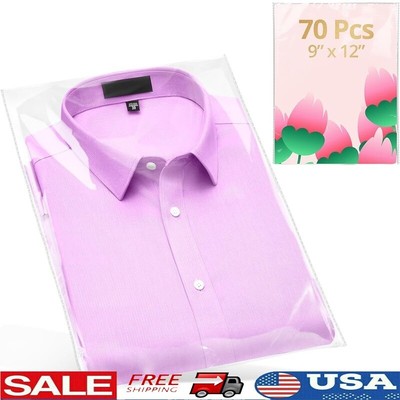 70 Pcs Resealable Cellophane Bags Clear Plastic Packaging Clothes & Artwork New
