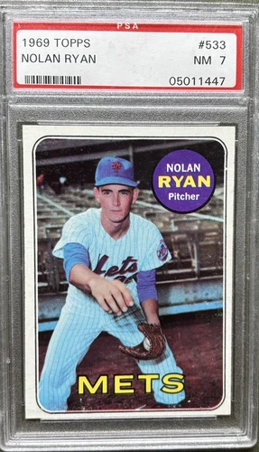 1969 TOPPS🔥NOLAN RYAN🔥#533 PSA 7-VINTAGE-METS-GREAT COLOR-HOF🐐N-MINT 2nd YEAR