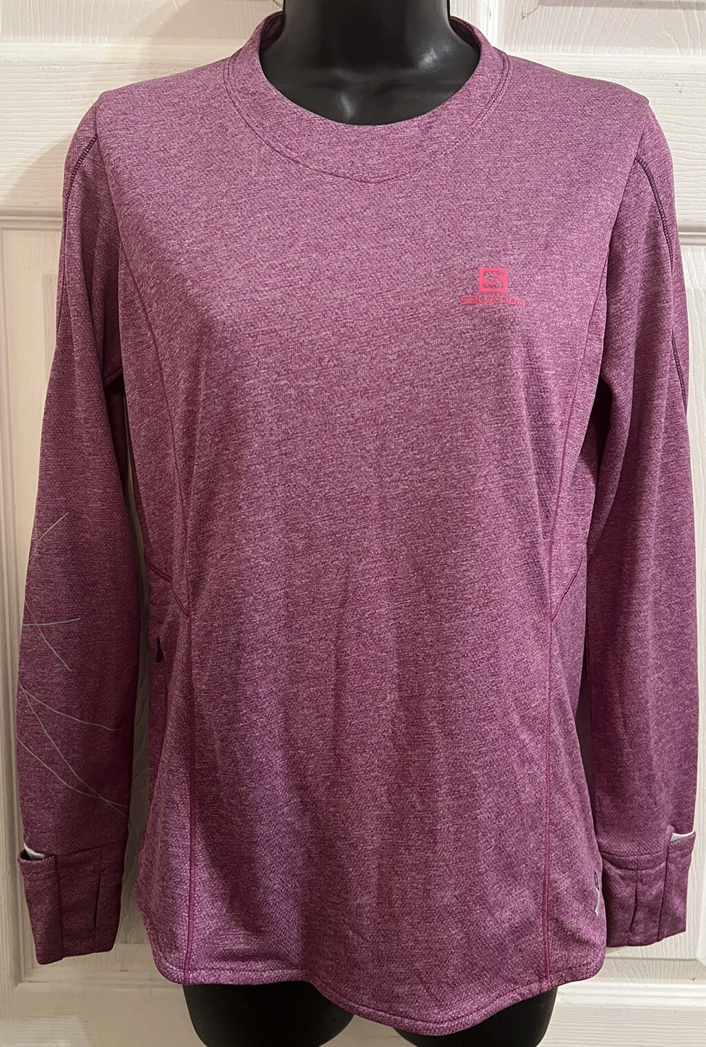 NWT Salomon "PARK LS TEE" Women's Medium Long Sleeve T-Shirt Running Hiking