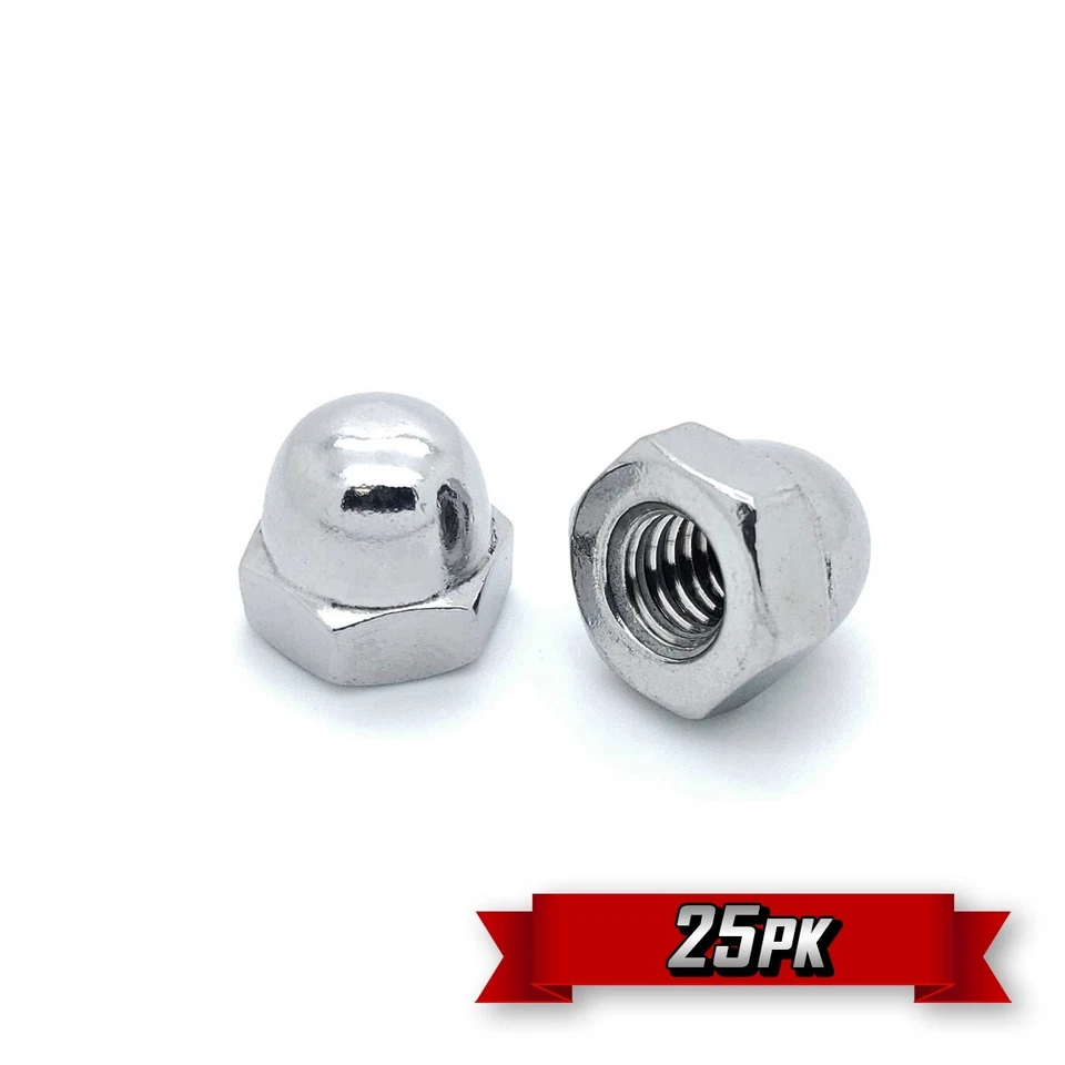 Acorn Cap Nut, 5/16"-18 Thread, Stainless Steel {25pk}