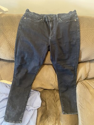 Lucky Brand Womens 14/32 Black Distressed Brooke Legging Jeans