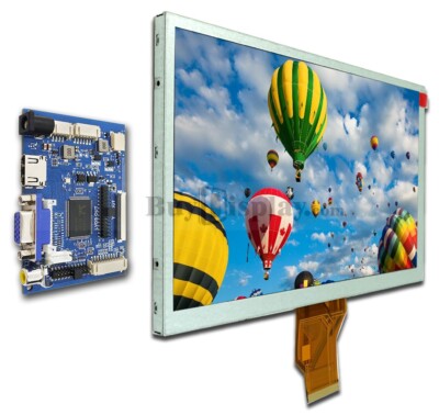TFT LCD 9'' inch Raspberry PI Screen w/HDMI+Video+VGA Driver Board,Optional Touch