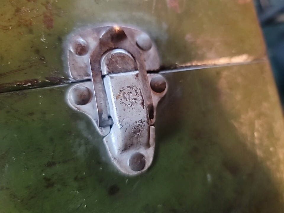 Vintage Metal Union Tool Chest Co Leather Handle Rochester NY USA