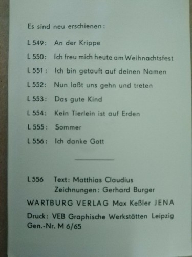 Minibuch Ich danke Gott und freue mich..Zeichnung Gerhard Burger M6/65 L556 - Bild 2 von 5