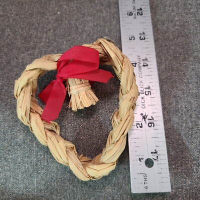 Vintage Straw Heart Swedish Handmade Christmas Sweden Advent Christmas Ornament
