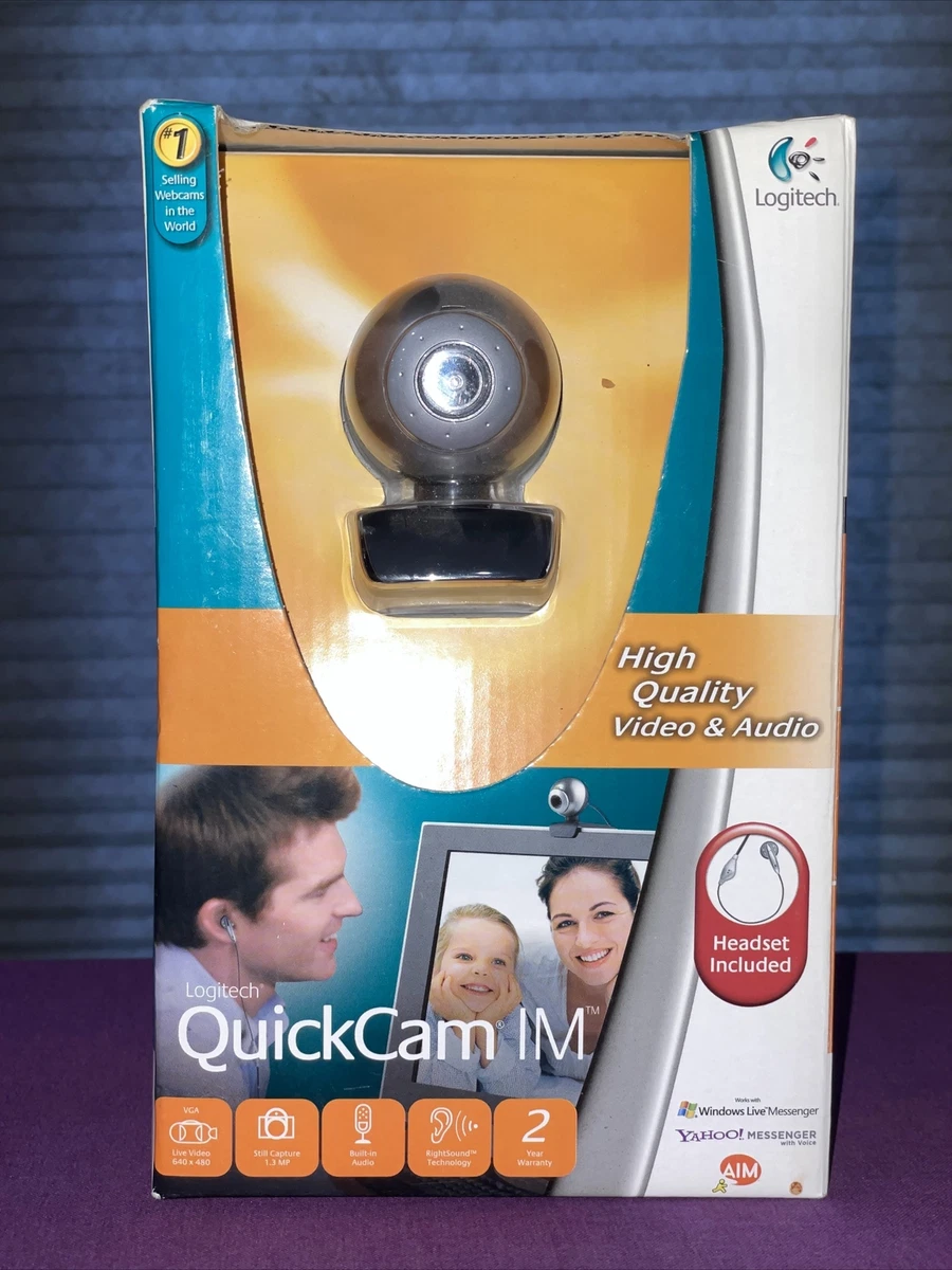 Kiks klatre Klage Logitech QuickCam IM Web Cam W/ Headset Still Capture 1.3 MP 640 x 480  Pixels 97855038517 | eBay