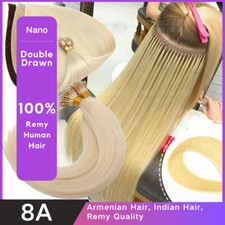 THICK 100 Human Remy Hair Extensions Micro Loop Nano Ring Bead Full Head Salon