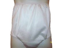 Clearance WHITE Nylon Tricot 2 LAYER 8" SLEEVE PANTY 24-38 WAIST Sides 10" MEN
