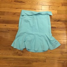 Rampage Womens Teal Fit  Flare Ruffle Bottom Skirt Size 5