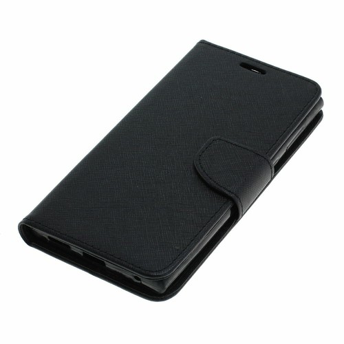 Book Case Fancy Etui Handytasche Tasche Hülle f. Sony Xperia L1 (Schwarz) - Picture 2 of 4