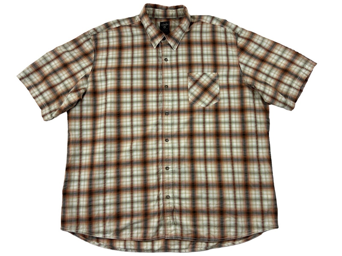 redhead dress shirts RedHead Men Yellow Button Up Short Sleeve Shirt Sz 3XL