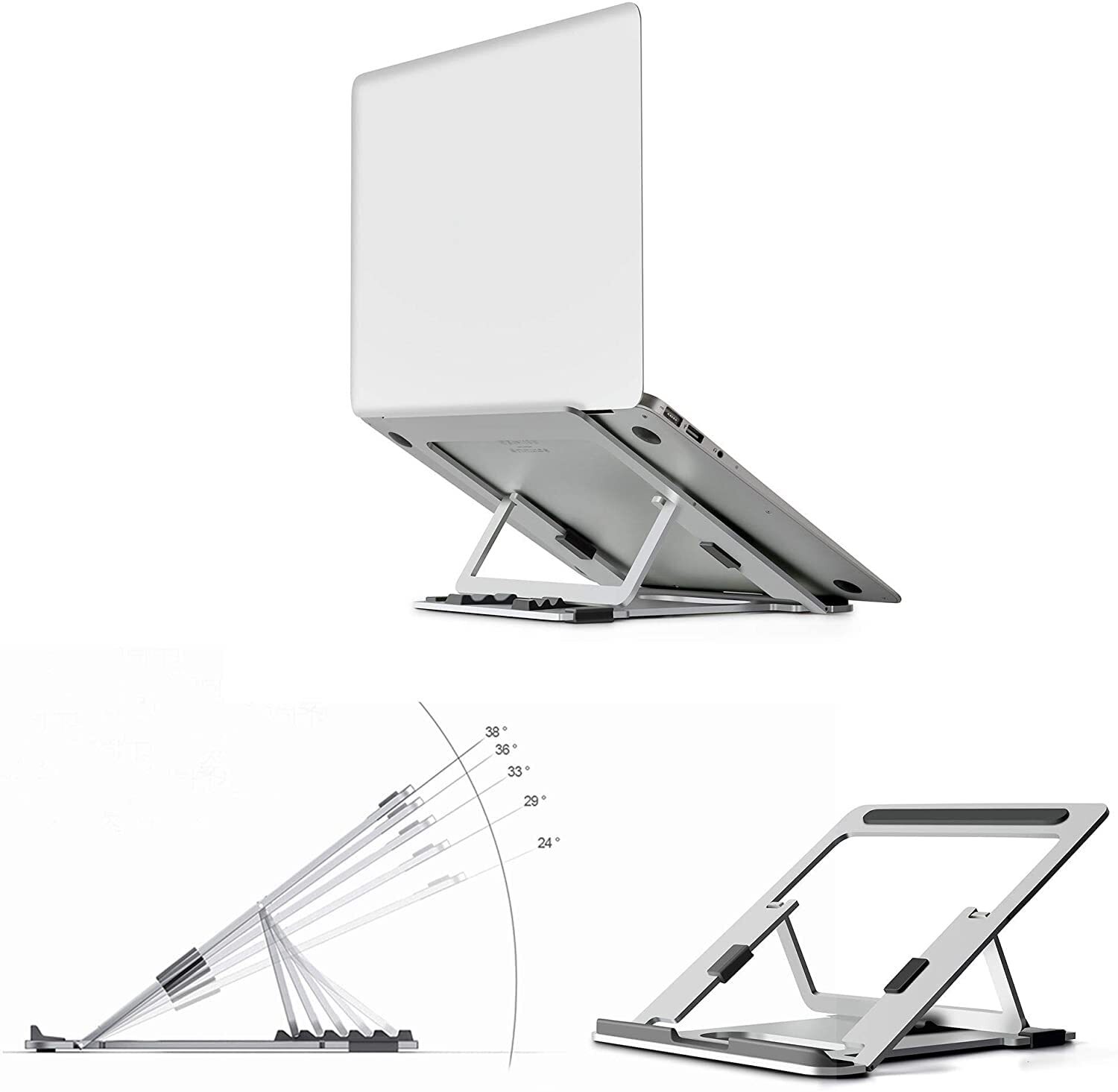 Portable Height Adjustable Folding Laptop Stand,Lightweight Anti-Slip Laptop ...