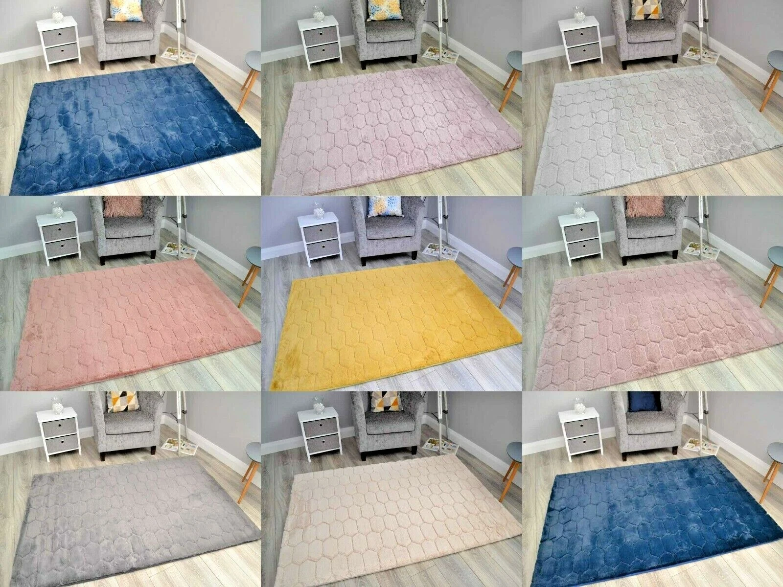 Fluffy Rugs Ultra Soft Natural Faux Floor Rug Teddy Wool Thick Pile Carpet Mat