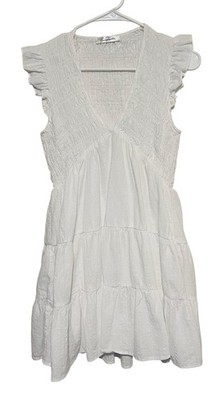 Magnolia Boutique White Dress Women s Large Boho Beach Classic Cottagecore NWOT