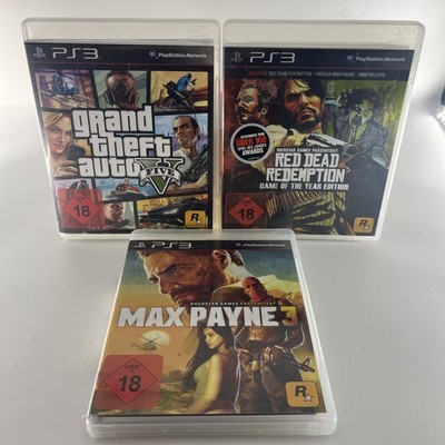 GTA 5 Red Dead Redemption GOTY Max Payne 3 PS3 Action Rockstar Bundle