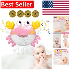 Crab Bubble Bath Machine: Automatic Toy for Effortless Fun Music in Pink