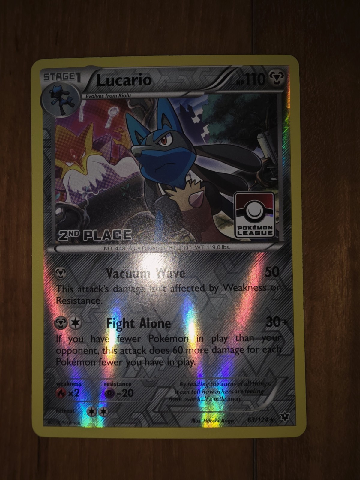 Lucario - 63/124 2nd Place League Promo NM Promo Pokemon