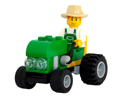 LEGO Vintage 2009 Green Tractor with Farmer Minifigure City Farm Set 4899