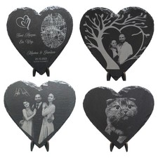 Personalisierte 20 cm Herzschiefer Foto Personalisiert Geschenk Wunsch Deko Paar
