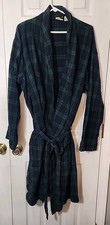 Vintage 90s L.L. Bean XL Flannel Tartan Plaid Belt Bath Robe