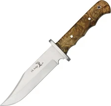 Elk Ridge Hunter Fixed Knife 5.5" Full Tang Stainless Steel Blade Wood Handle