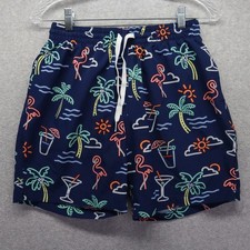 Chubbies Swim Shorts Mens Small 7" Inseam Neon Lights Beach Surf Trunks Blue
