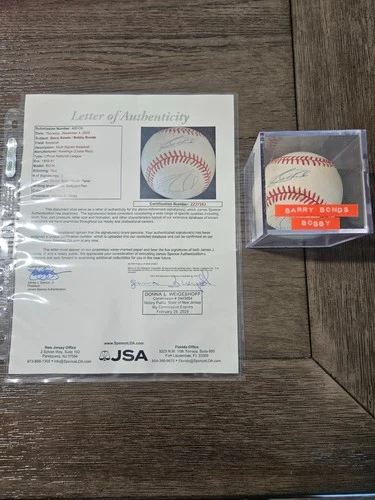 Barry Bonds & Bobby Bonds Signed Baseball JSA LOA