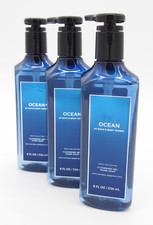  3 Bath  Body Works Men's Collection OCEAN Cleansing Gel Hand Soap 8oz Lot New
