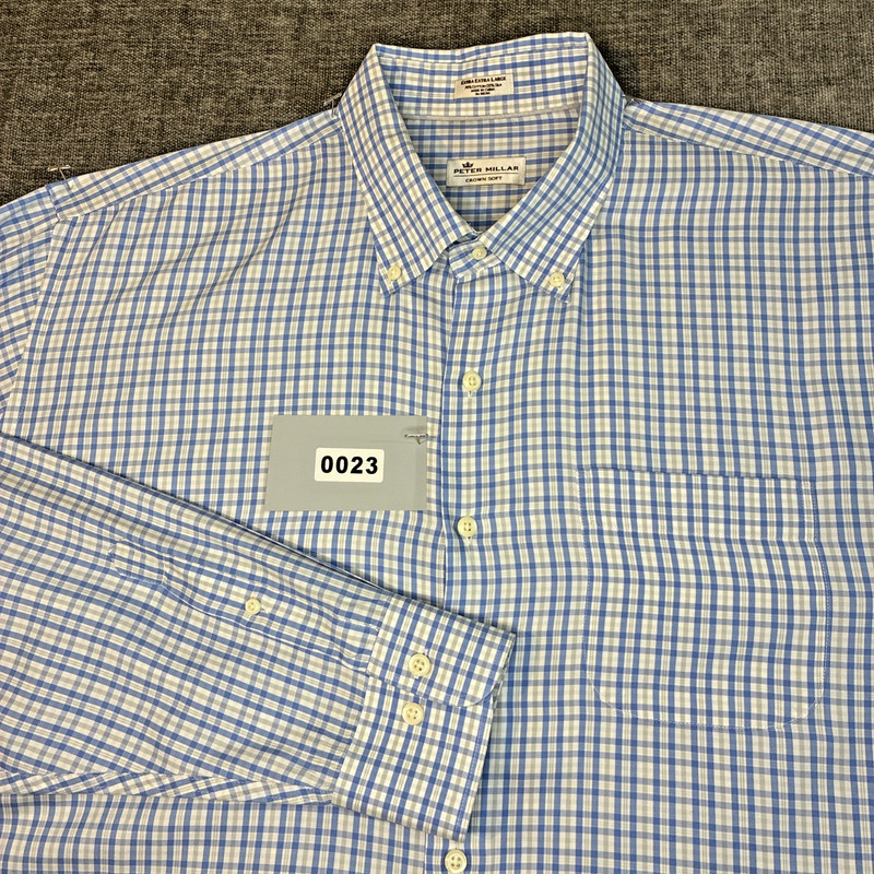 Peter Millar Crown Soft  Men’s  2XL Shirt -  Cotton & Silk - Long Sleeve (0023)