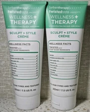 Lot Of 2 Twisted Sista Wellness + Therapy Sculpt + Style Creme 7.5 Fl.oz - NEW
