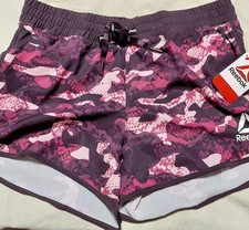 Reebok Womens Printed Essential Running Shorts W/Pockets Various SZ Plum Perfect