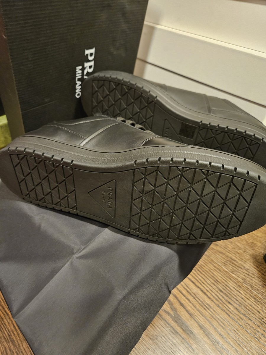 Prada Downtown Low Top Sneakers 2EE364 Black Leather Size UK 9.5 Prada Downtown Low Top Sneakers 2EE364 Black Leather Size UK  main image 4