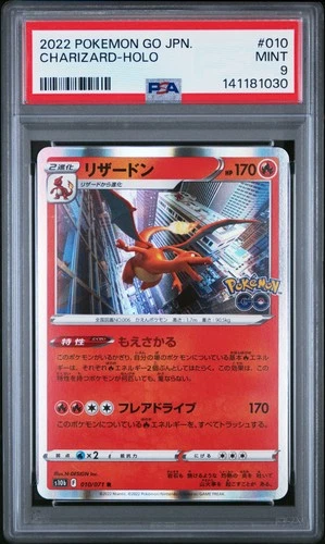 2022 POKEMON GO JAPANESE #010 CHARIZARD-HOLO PSA 9