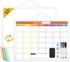 Colorful Whiteboard Calendar for Wall,16" X 12" Hanging Dry Erase Calendar Board