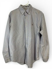 Polo Ralph Lauren Button Down Shirt Mens XL Blue Striped Classic Fit 100 Cotton