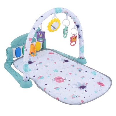 Baby Play Mat With Piano Keyboard && Deatchable Hanging Toys Kick &Play