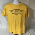 Harley Davidson Mens T Shirt Yellow Large DC Rockville MD Dealer Double Sided FS