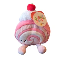Gigglescape Swiss Roll 8.5" Plush Toy Pink Soft Stuffed Animal NEW 