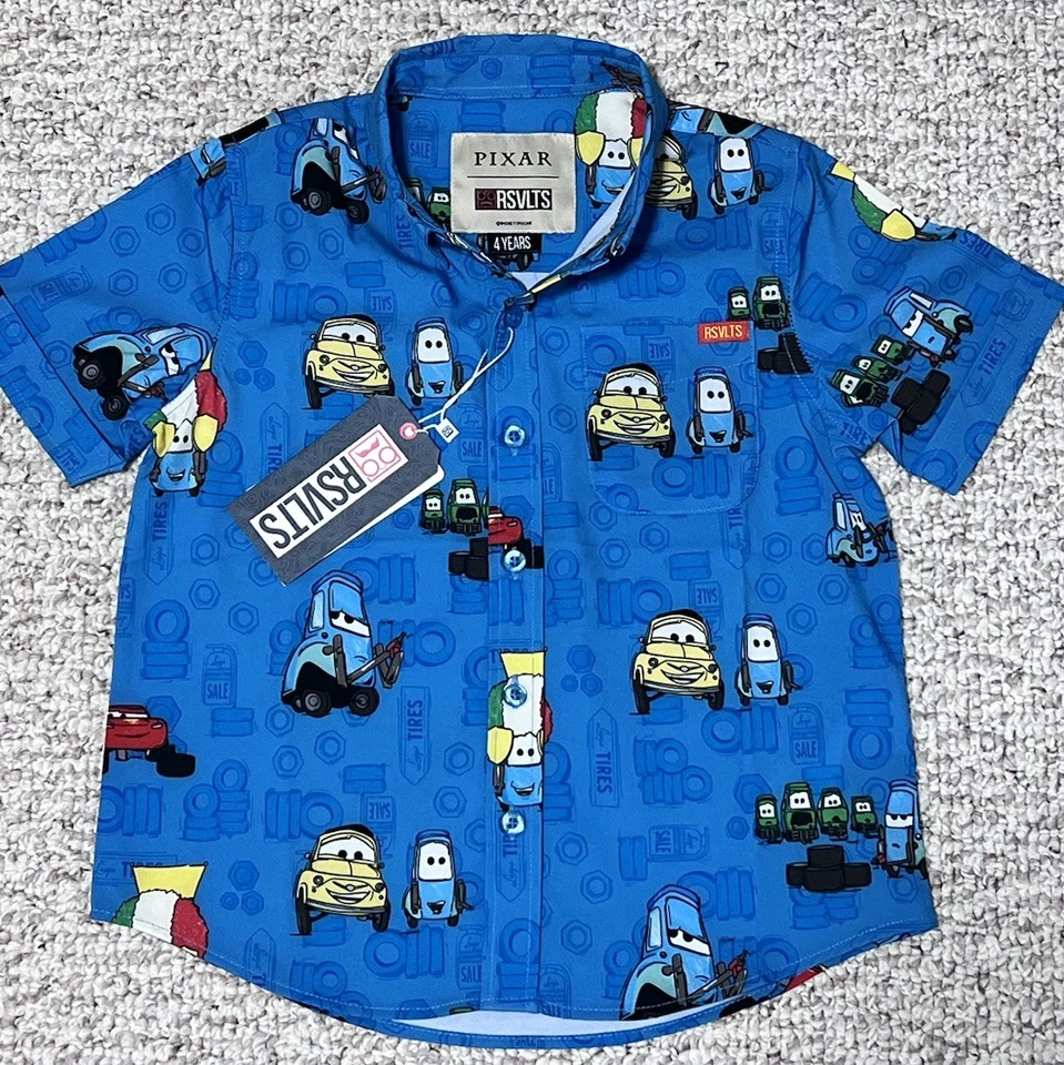 RSLVTS x CARS Kids 4T Button Up Collared Shirt Rare Sold Out NWT - Image 3 of 3