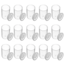  50pcs Empty Plastic Jars with Lids Refillable Film Negative Storage Case Mini