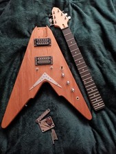 Harley Benton Victory Electric Guitar Kit Flying V Natural Finish