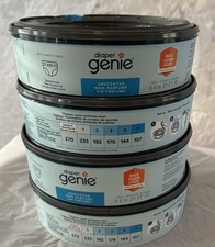 Diaper Genie Round Refills 4 ct Unscented Newborn Holds Up To 270 Diapers Each