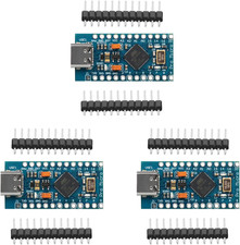 3Pcs Pro Micro Atmega32U4 5V/16Mhz Type-C Module with Pin Headers