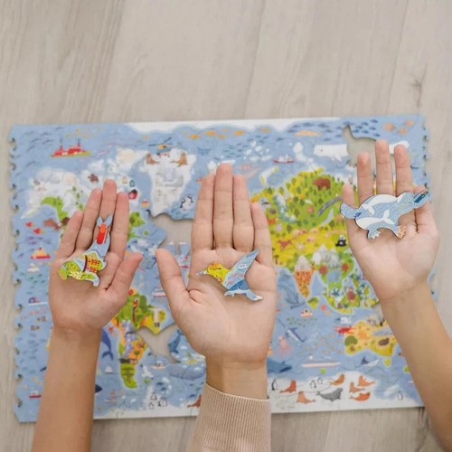 Kids World Map 100 Piece Wooden Jigsaw Puzzle - Picture 4 of 8