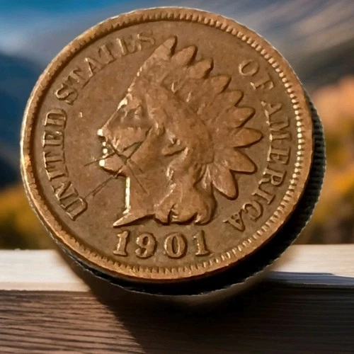 1901 Indian Head Cent Actual Coin Shown - A4