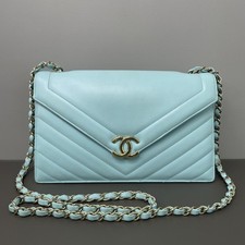 Chanel Caviar Leather V-Stitch Classic Flap Envelope Chain Crossbody Bag